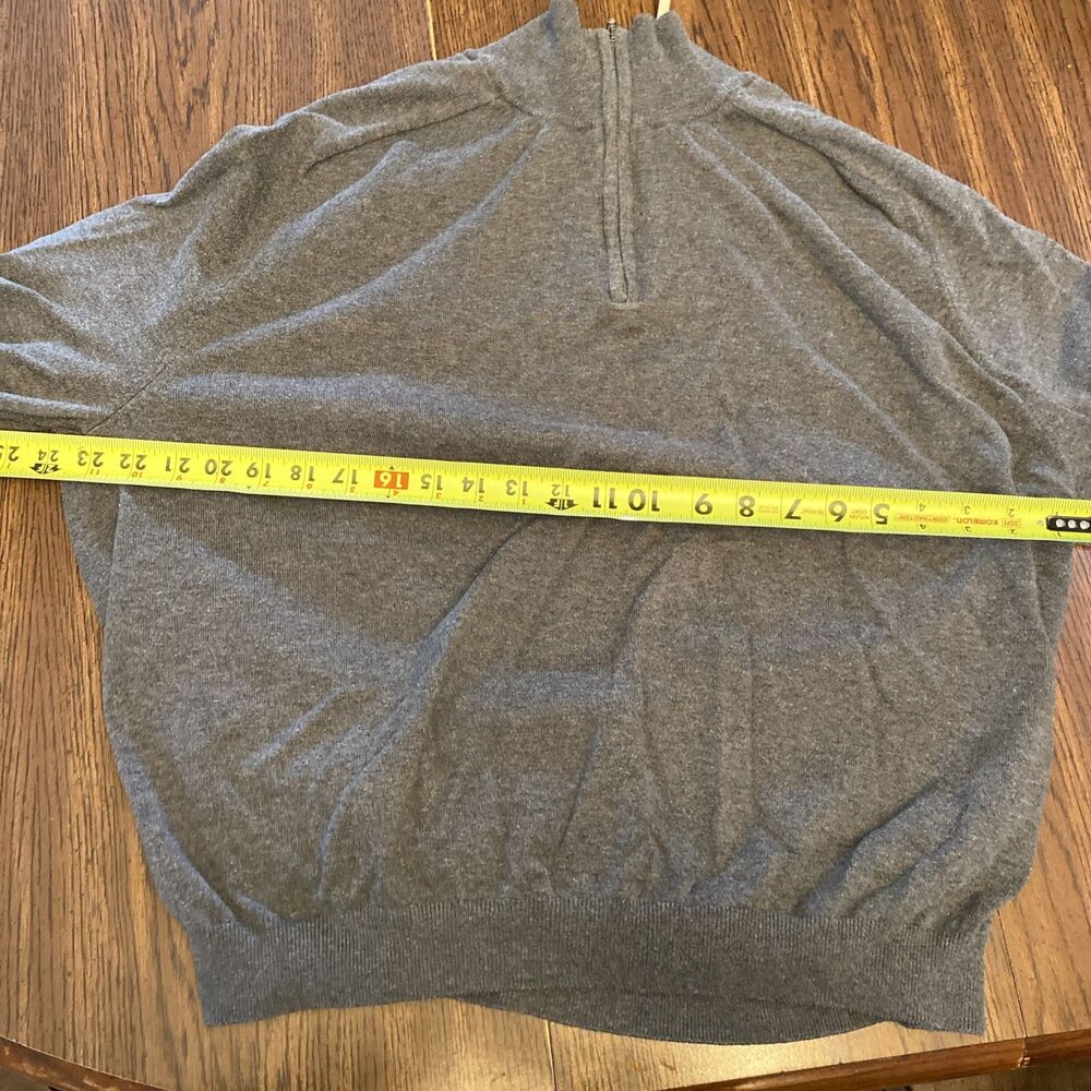 Eddie Bauer Sweater Men’s Size XL Grey 1/4 Zip High Neck Pullover - Picture 10 of 11